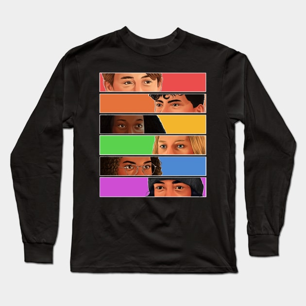 Heartstopper squad drawing - pride Long Sleeve T-Shirt by daddymactinus